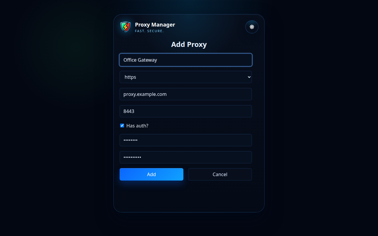 Il proxy manager aggiunge il modulo proxy