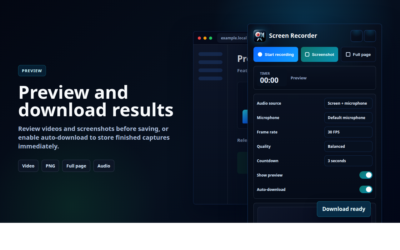 Anteprima e download di Screen Recorder